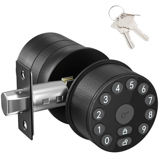 FITNATE 447 Electronic Door Knob with Keypad and Key, 100 Codes