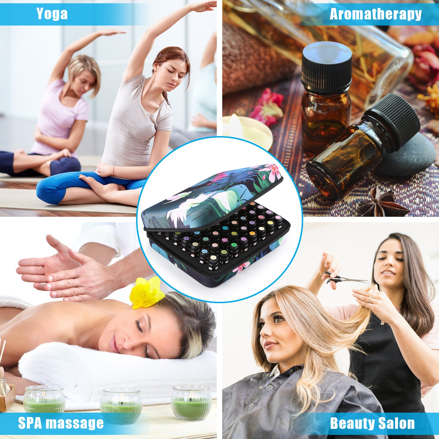 FITNATE 0408 Lotus Essential Oil Storage, 56 Bottles, Holding 5/10/15 ml