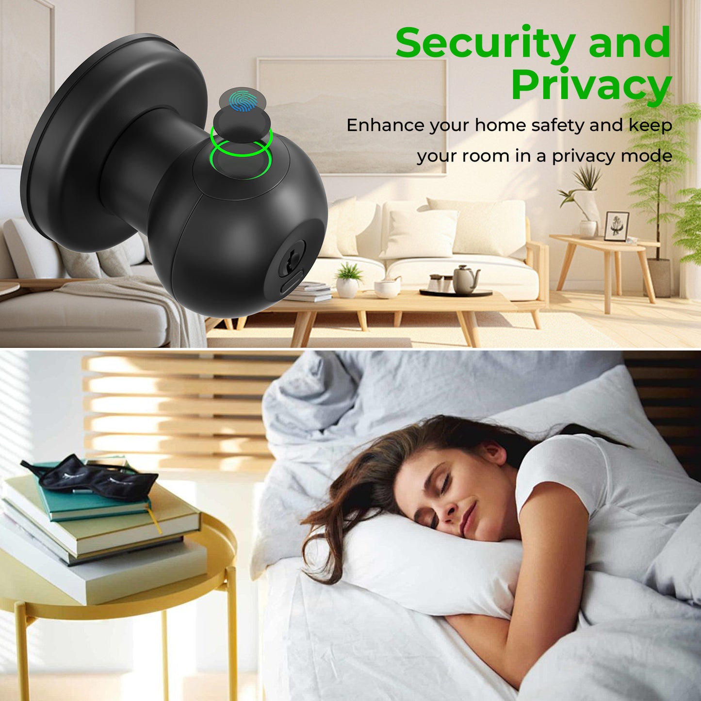 FITNATE 0436 Smart Fingerprint Door Knob - Biometric Door Lock