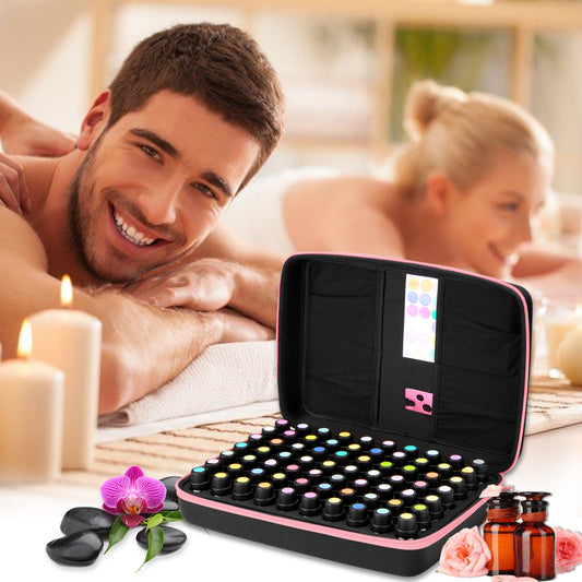 FITNATE 0140 Essential Oils Case for 5ml 10ml 15ml Essential Oils (70 bottles, Pink)