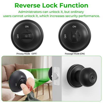 FITNATE 0436 Smart Fingerprint Door Knob - Biometric Door Lock